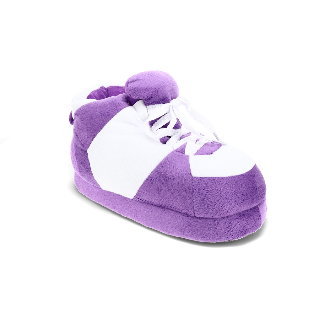 Purple and White HappyFeet Sneaker Slippers
