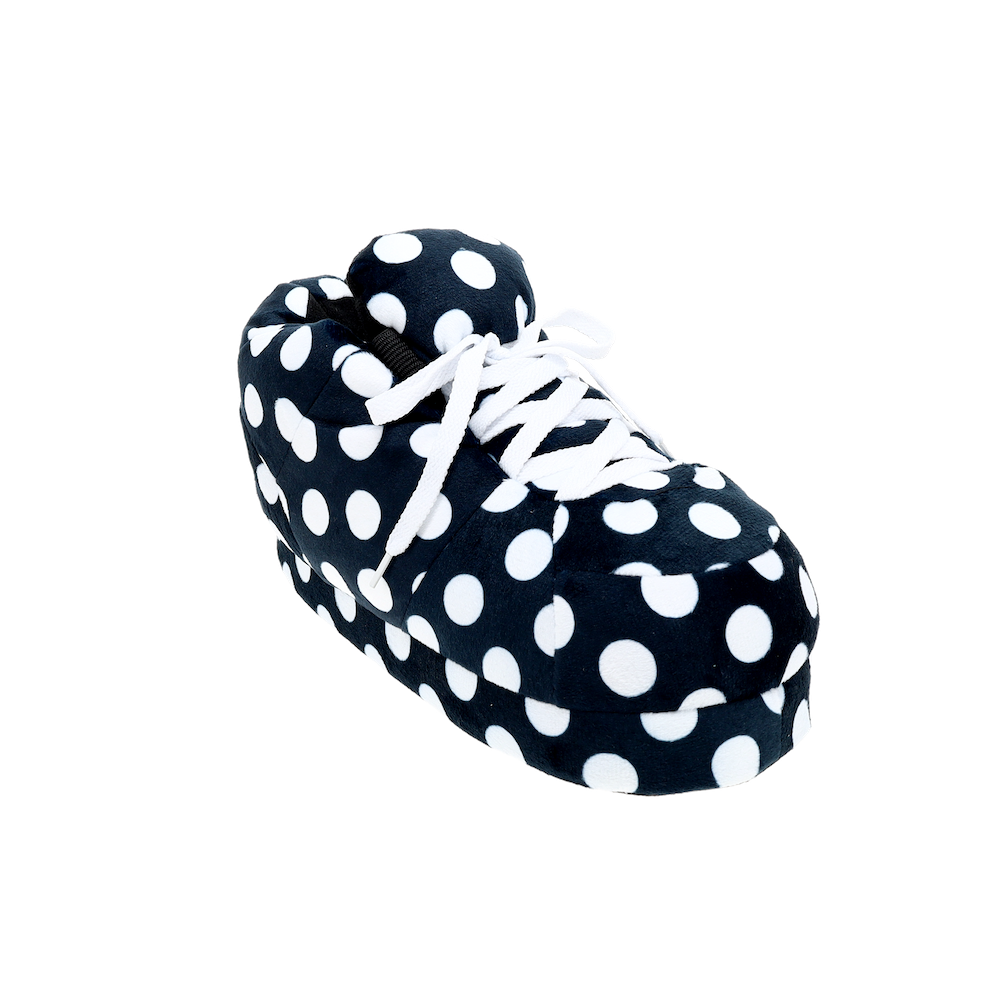 Black Polka Dot HappyFeet Sneaker Slippers