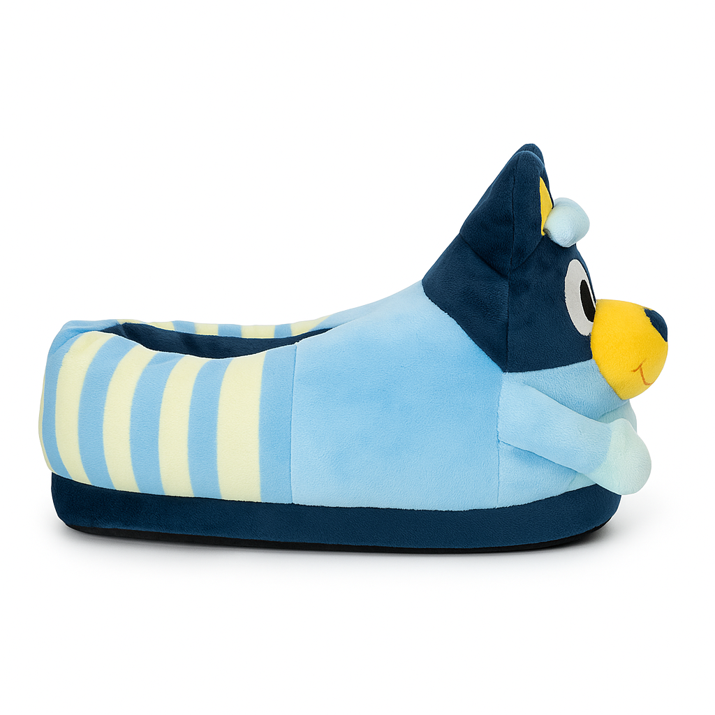 Plush Bluey slippers for kids with a soft cushioned sole
