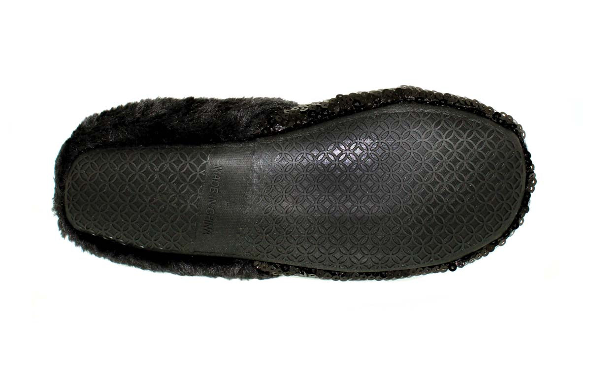 Black Sequin Clog Slippers