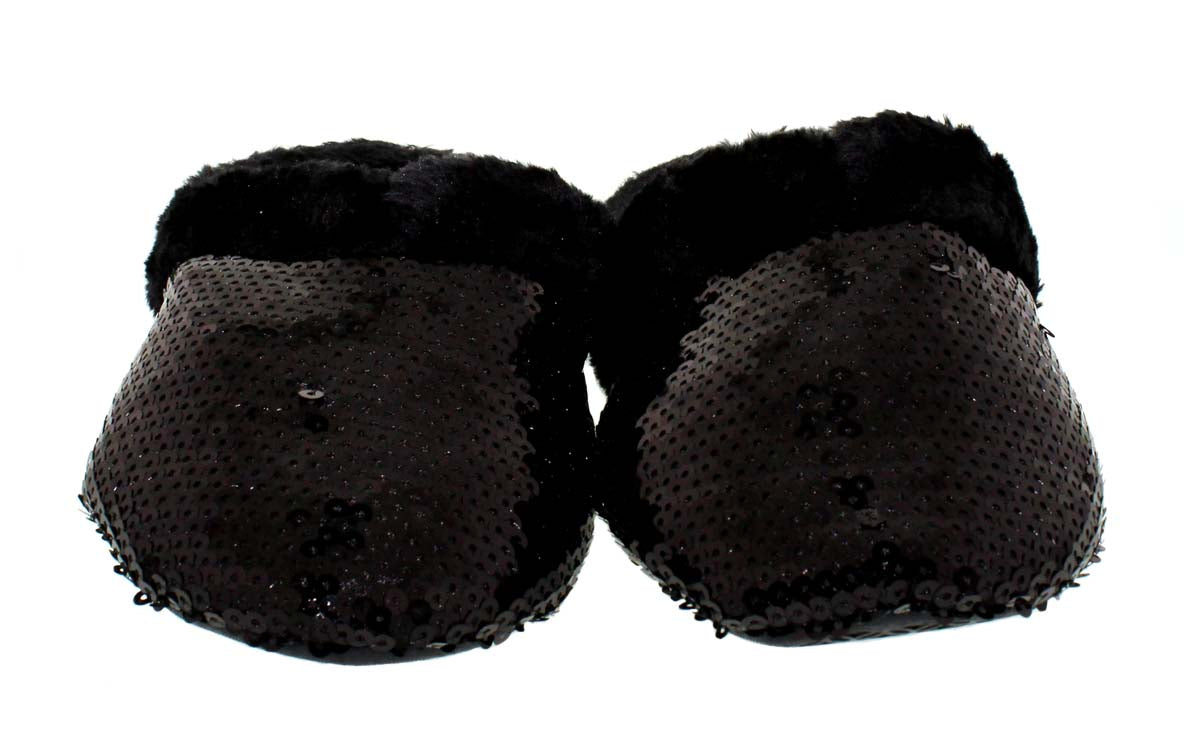 Black Sequin Clog Slippers