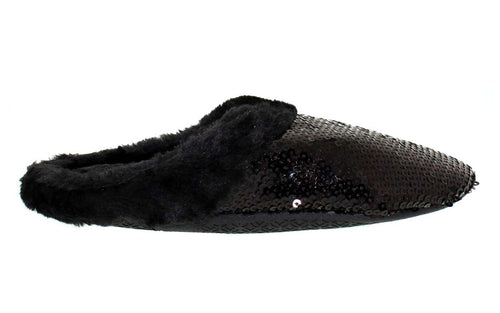 Black Sequin Clog Slippers