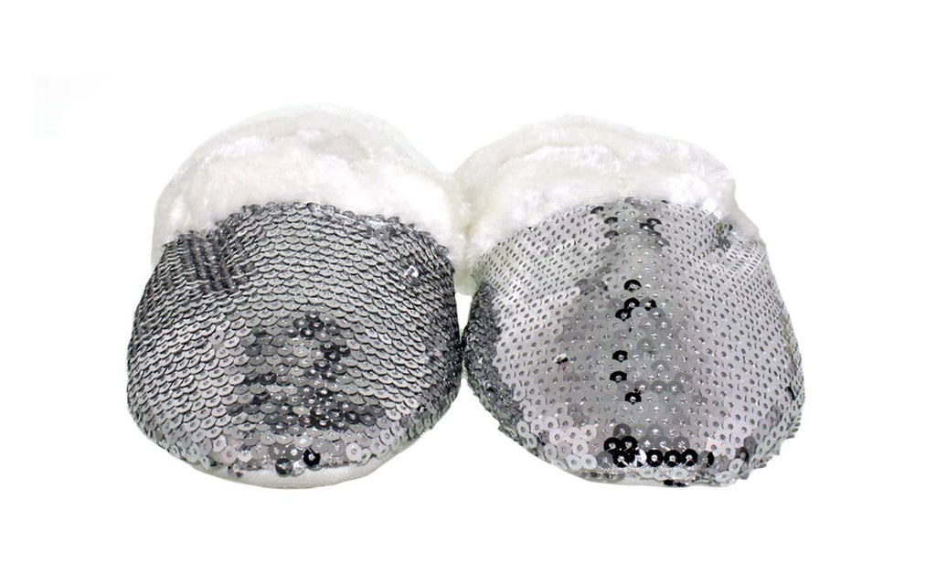Silver Sequin Clog Slippers