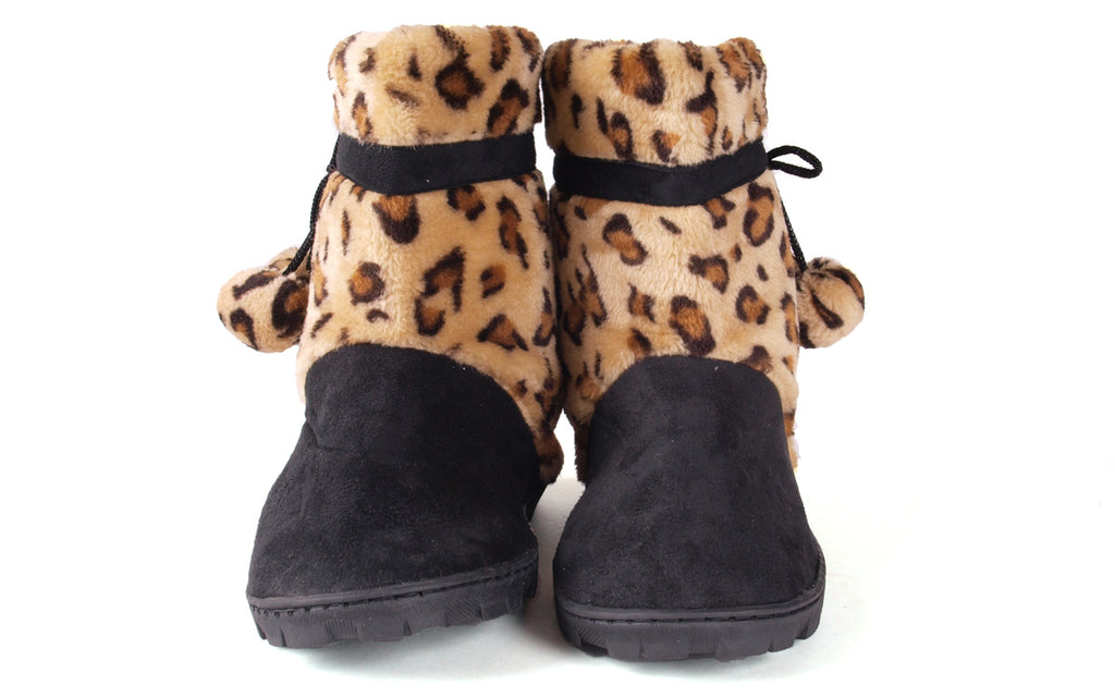 Leopard and Black Micro Boot