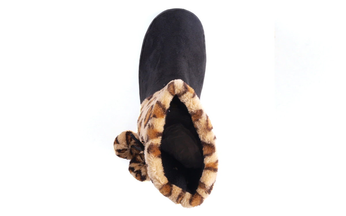 Leopard and Black Micro Boot
