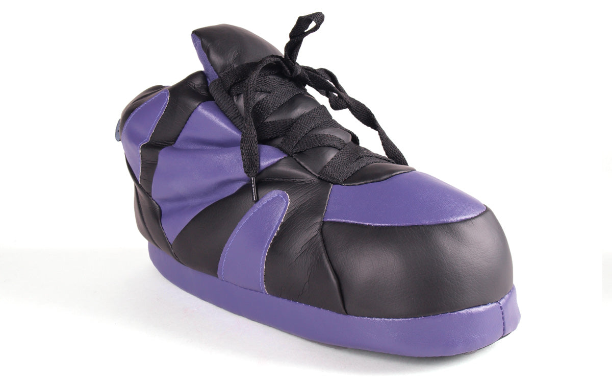 Purple and Black HappyFeet Sneaker Slippers