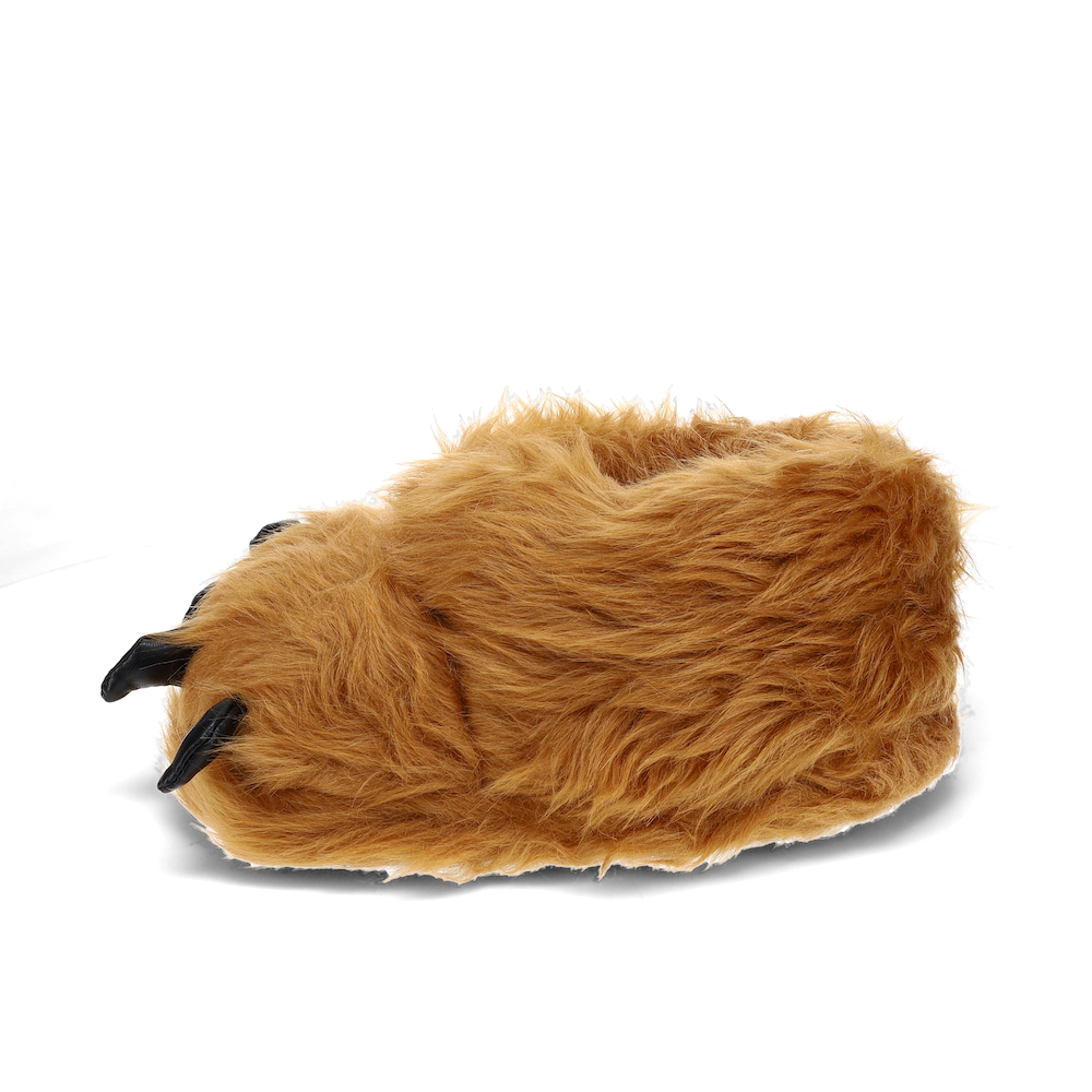Brown monster feet house slippers in cloud-soft high-quality plush