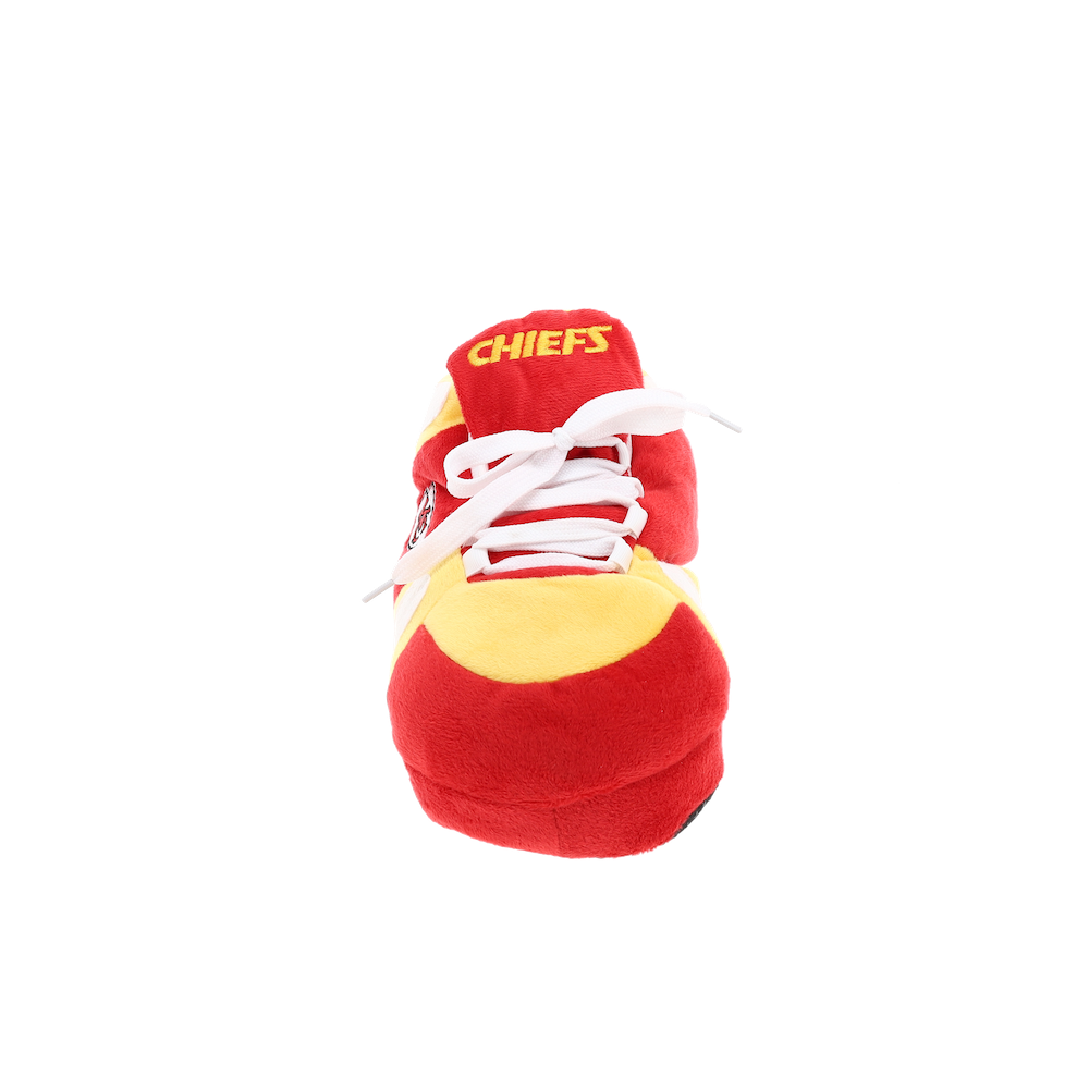 Kansas City Chiefs team slippers in velvety plush with non-skid bottoms