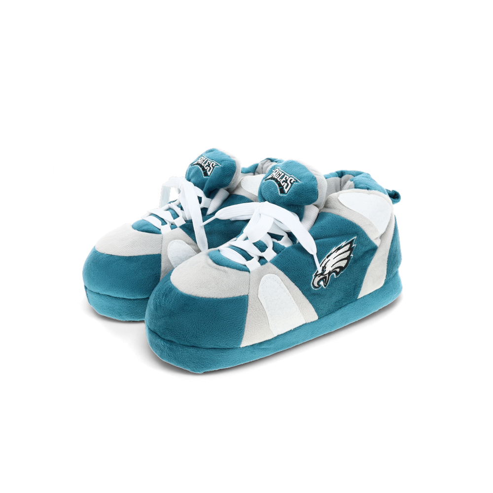 Midnight green Eagles house slippers with white and silver team accents
