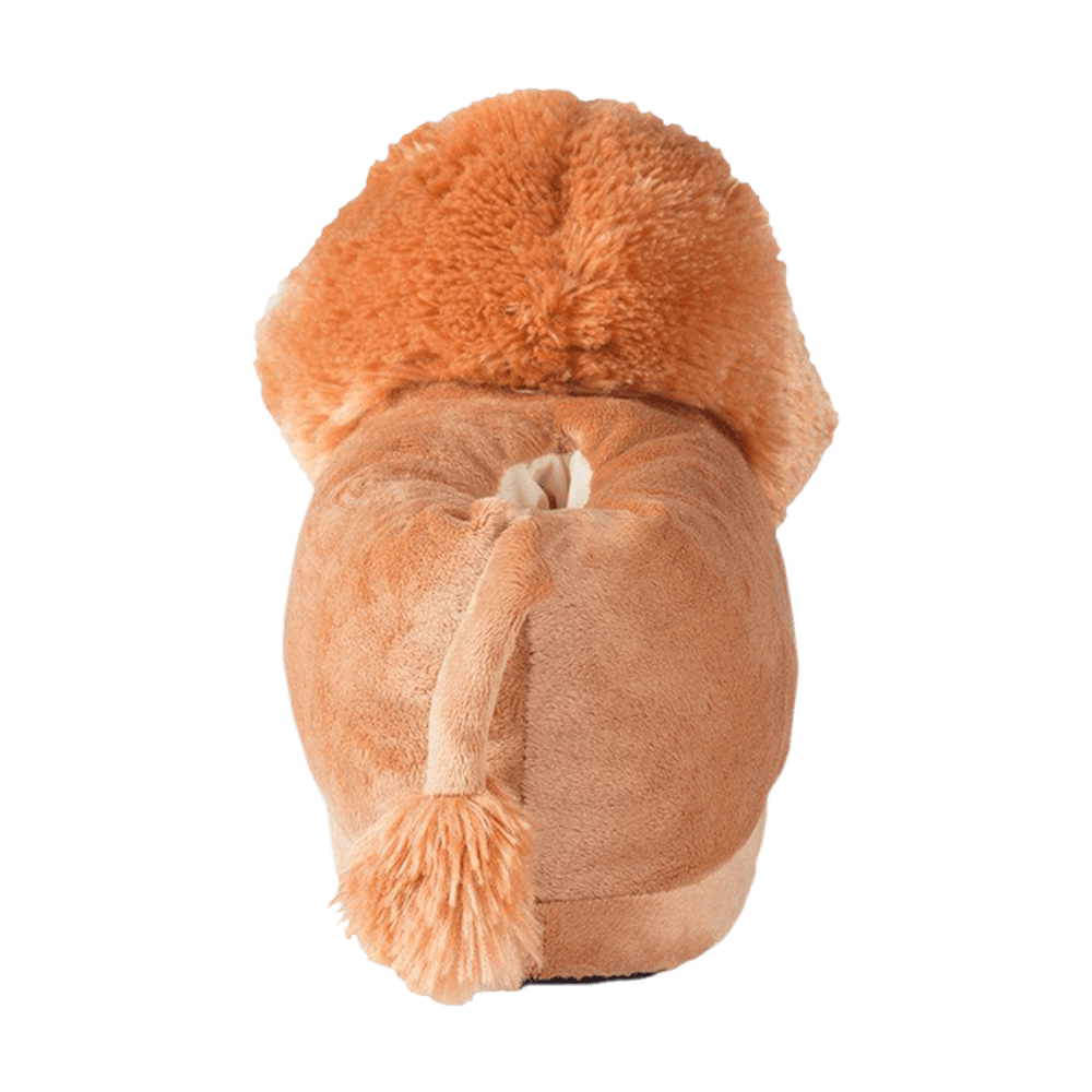 Plush Alex the Lion slippers with a one-inch memory foam footbed