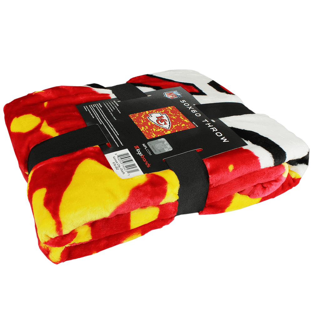 Kansas City Chiefs Throw Blanket 50 x 60 HappyFeet Slippers