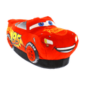 Lightning McQueen plush slippers in bright red with Cars racing decals and embroidered eyes