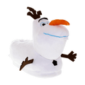 Olaf plush slippers, white snowman with a carrot nose and toothy smile