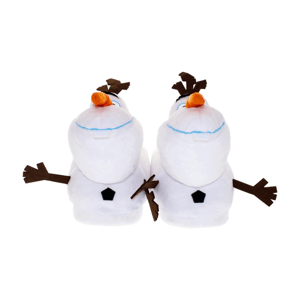 Plush Olaf snowman slippers with a soft cushioned footbed