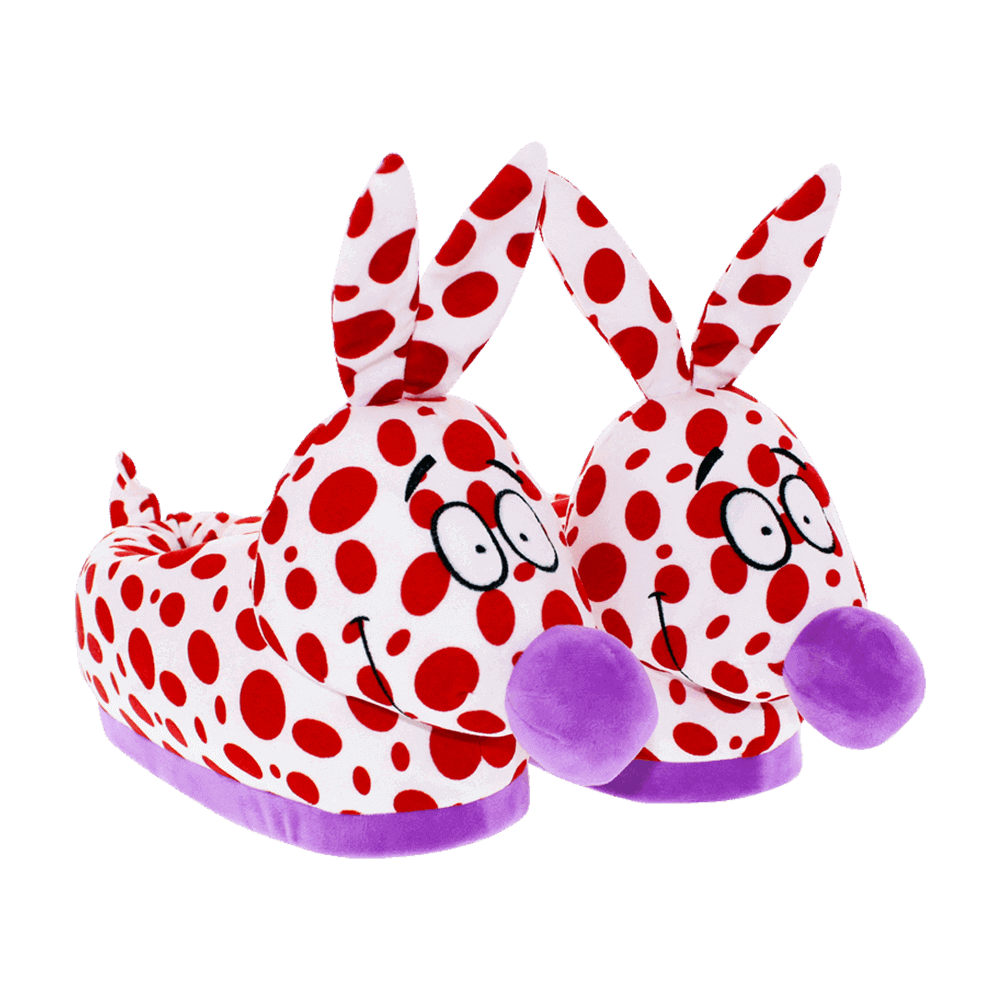 Red & White Woozle Slippers