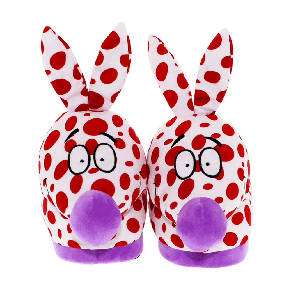 Red & White Woozle Slippers